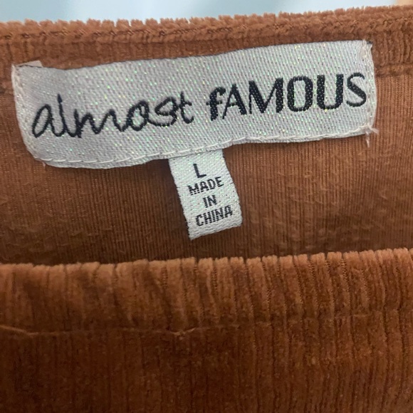 Almost Famous Rust Corduroy Dress - Picture 3 of 3